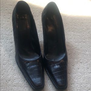 BCBGMaxAzria Black Leather Heels